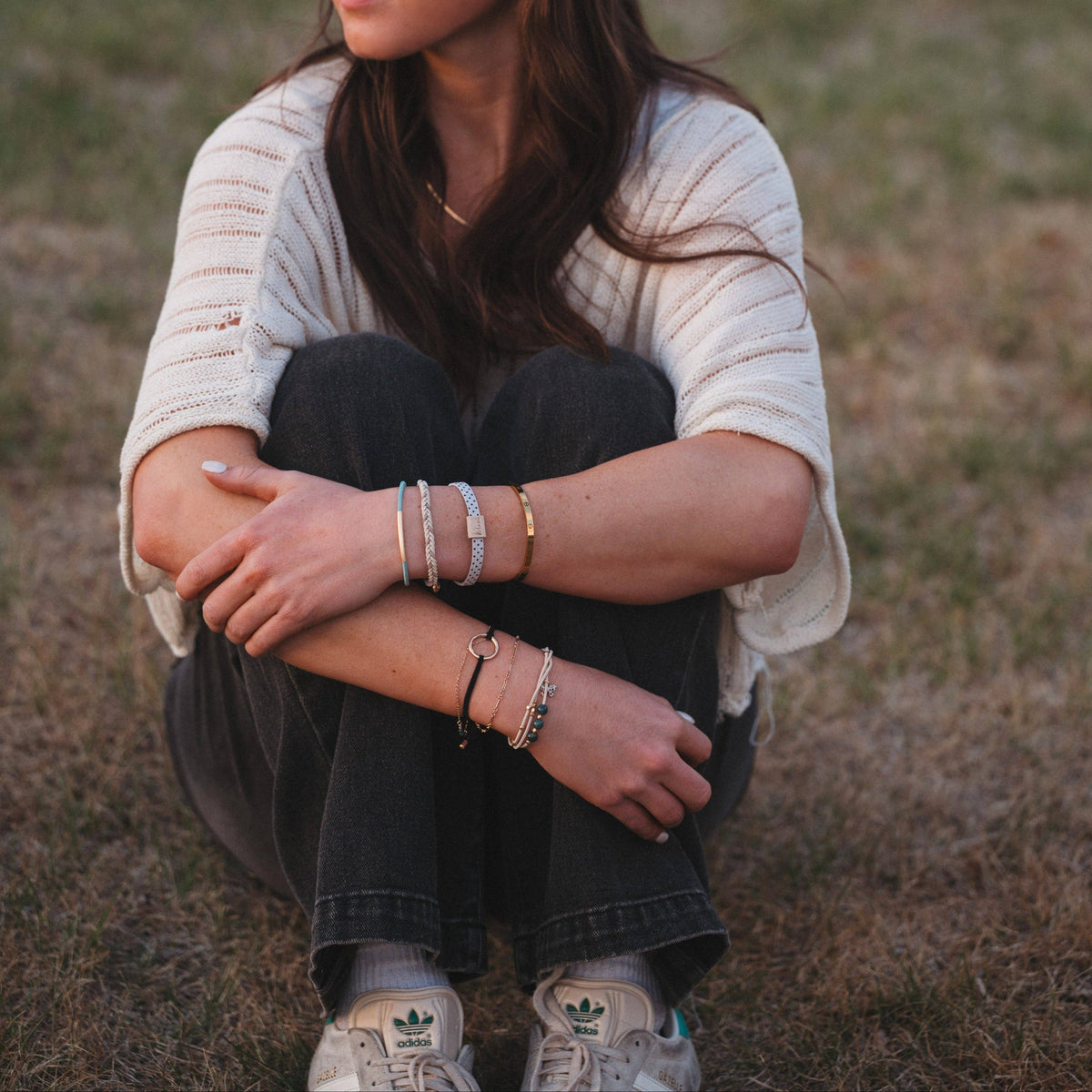 Flirt Cream & Black Hair Tie Bracelets