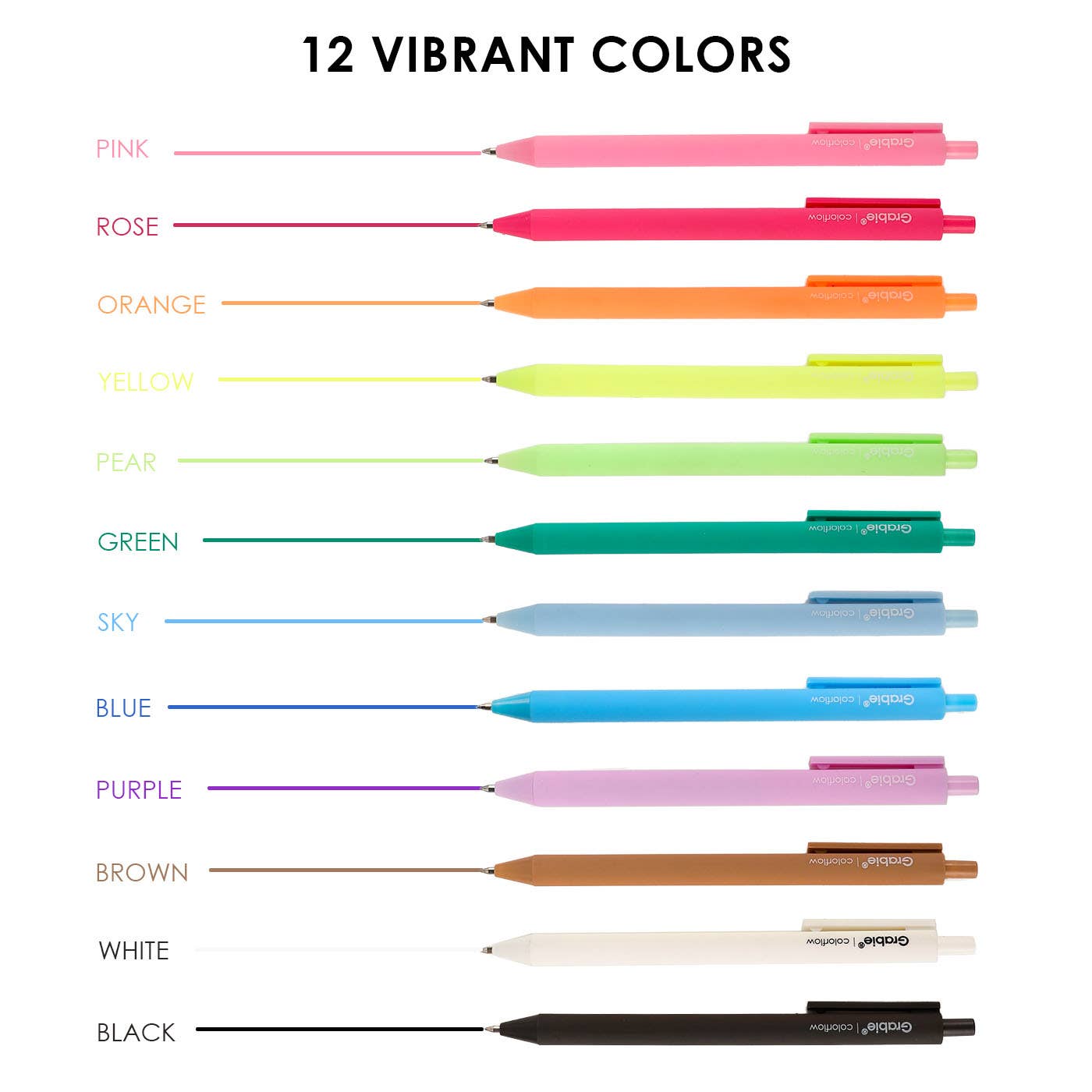Retractable Colorflow Acrylic Gel Pen Set