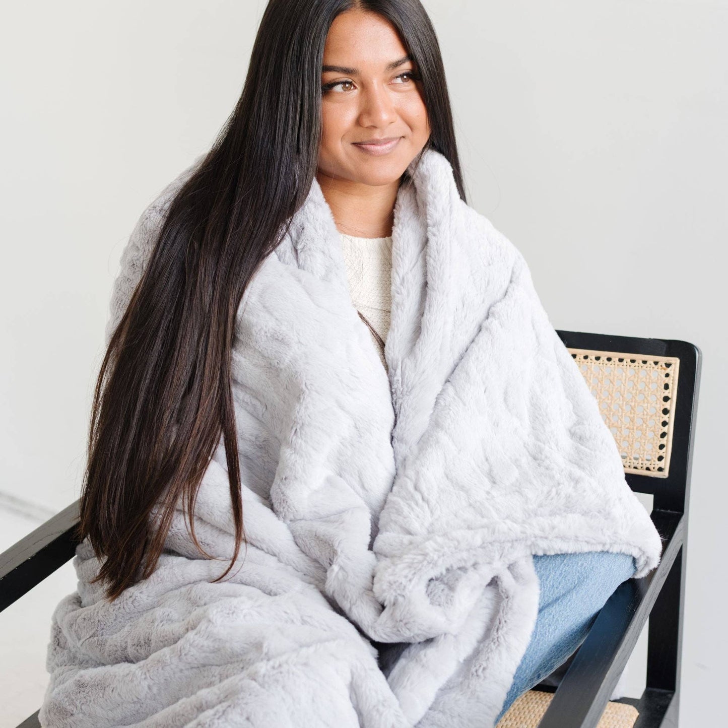 Copper Patterned Faux Fur Throw Blanket