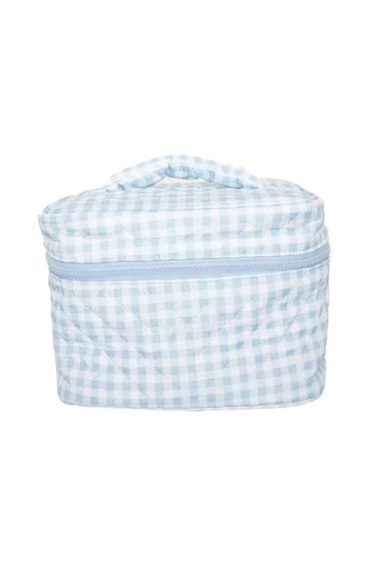 Light Blue Plaid Makeup Bag