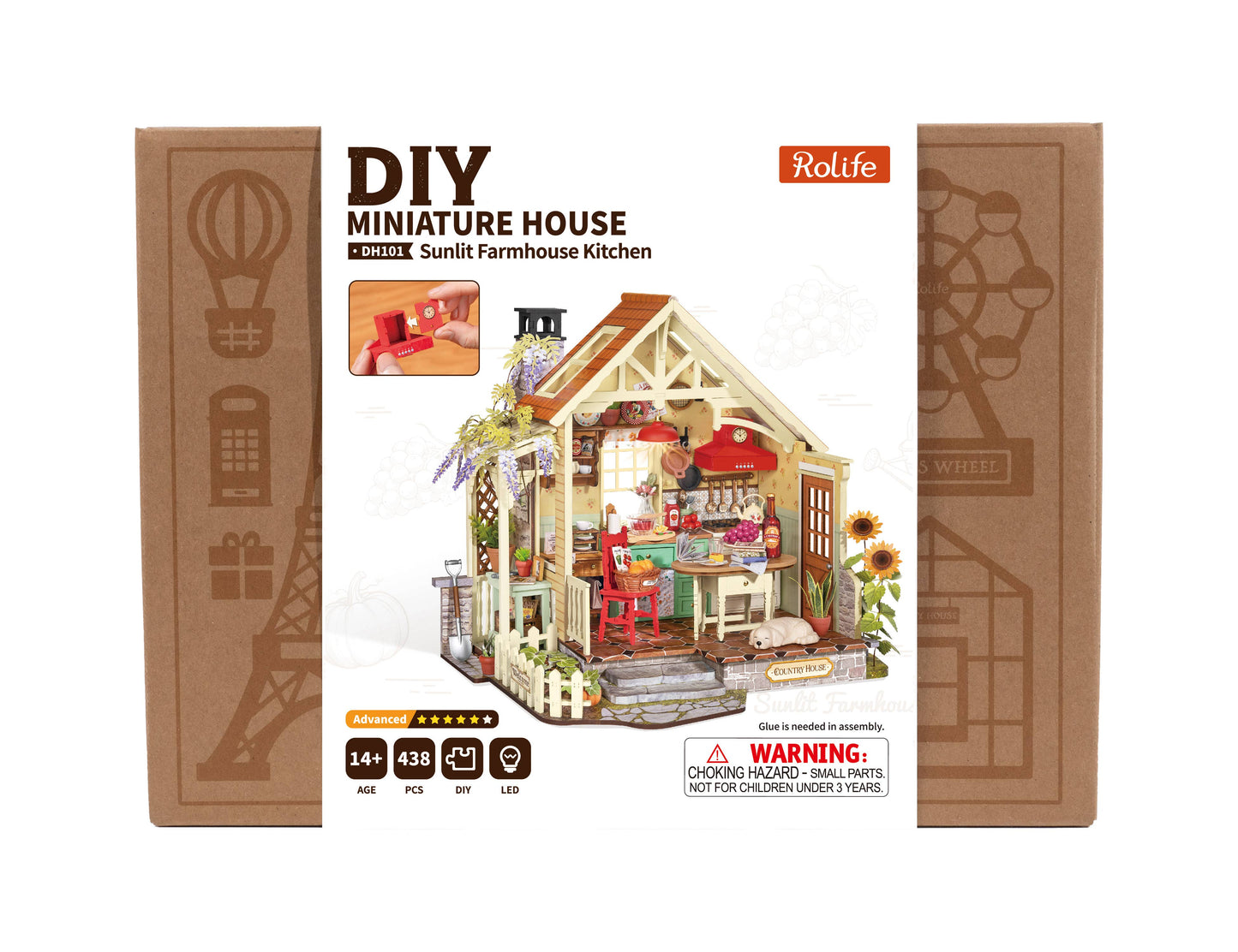 Sunlit Farmhouse Kitchen Miniature House