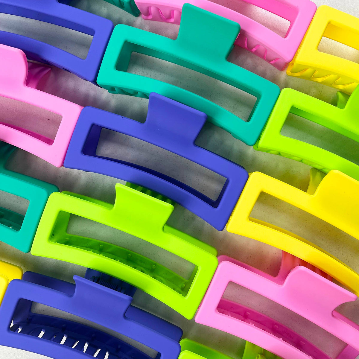 Pink Rectangular Hair Clip