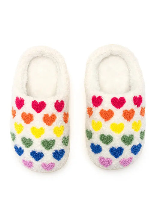 Kids Rainbow Heart Slippers