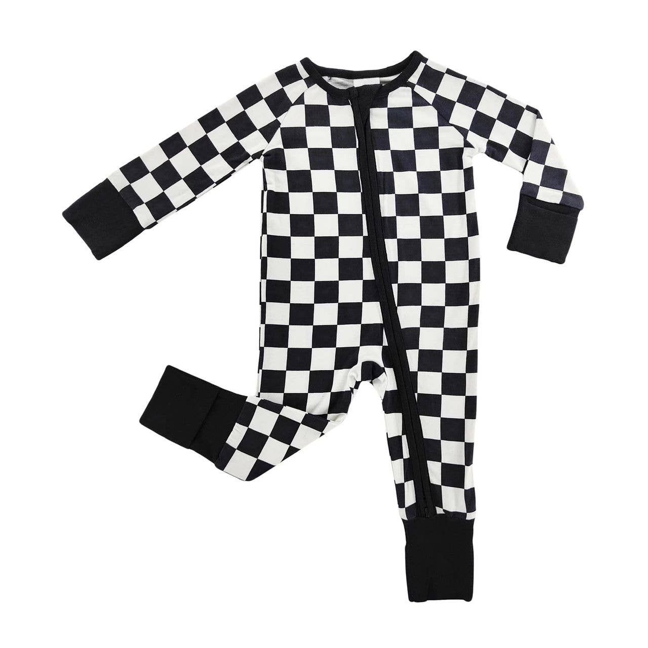 Black Checkered Bamboo Sleeper: Newborn