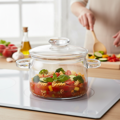 Clear Glass Pot with Lid