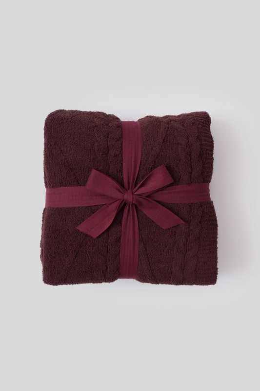 CozyChic Deep Aubergine Waffle Throw