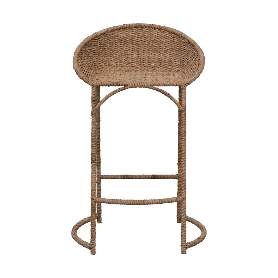 Hand-Woven Seagrass Counter Stool