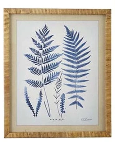 Blue Fern Print Wall Art