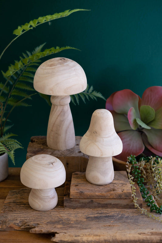 Natural Wood Mushrooms