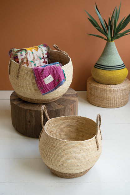 Woven Rope Baskets with Handles