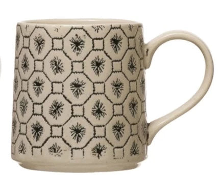 Hand-Stamped Mug with Pattern