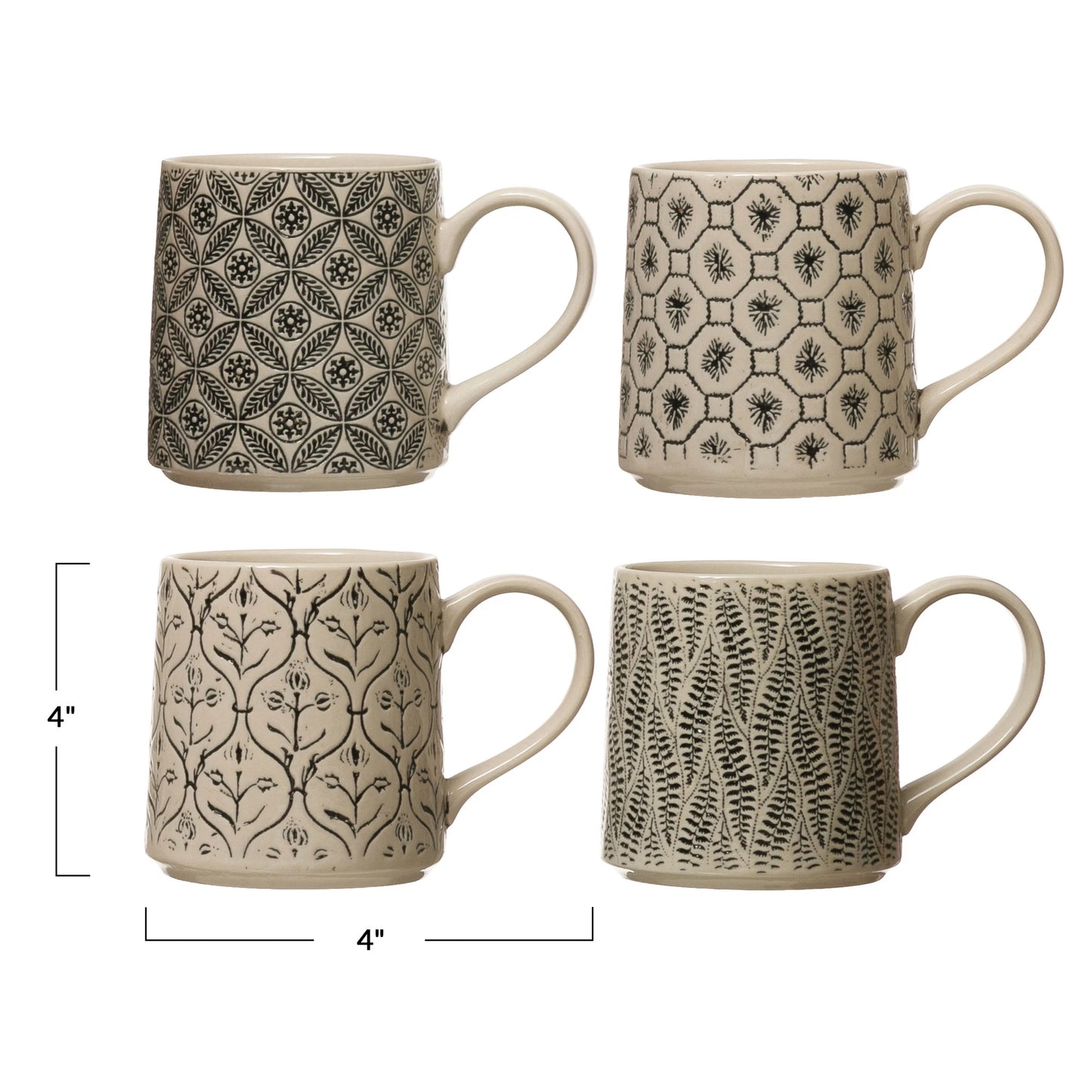 Hand-Stamped Mug with Pattern