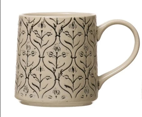 Hand-Stamped Mug with Pattern