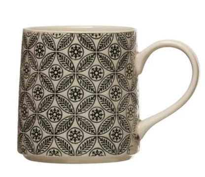 Hand-Stamped Mug with Pattern