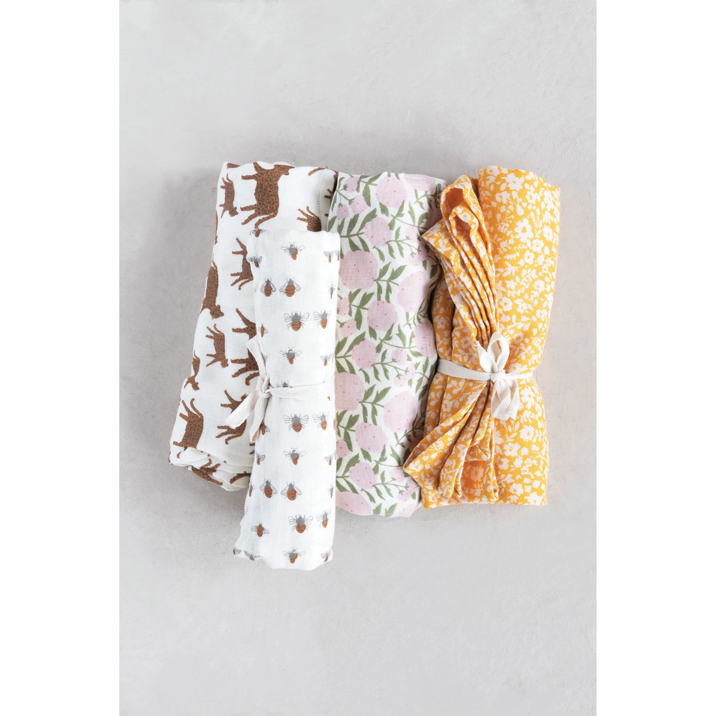 Mustard Floral Cotton Swaddle