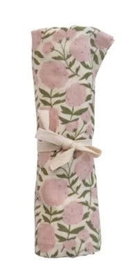Natural Pink Flower Cotton Swaddle