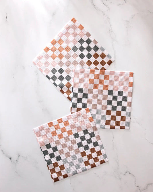 Autumn Checkers Dishcloth Set