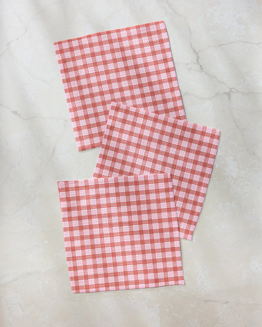 Cupid's Plaid Dishcloth Set