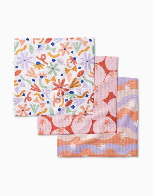 Summer Floral Party Dishcloth Set