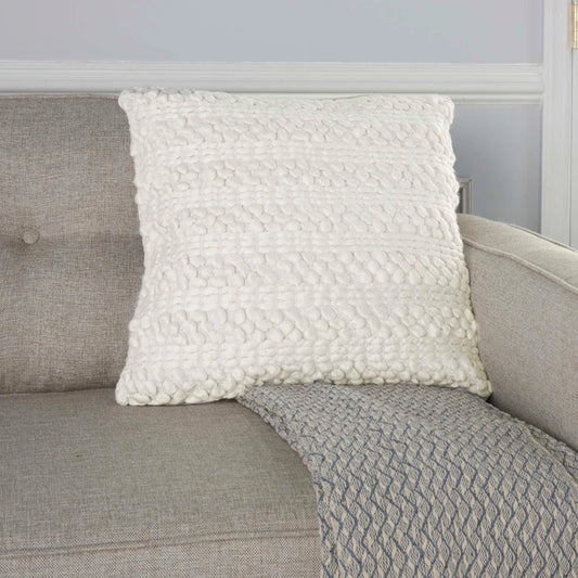 White 20"x20" Throw Pillow