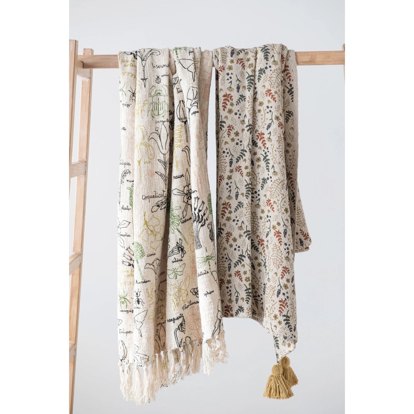 Woven Printed Throw with Tassels