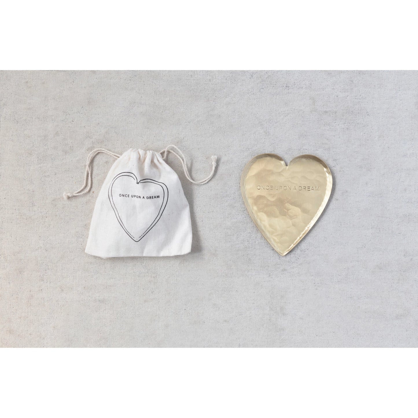 Decorative Hammered Brass Heart Shaped