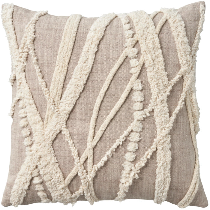 Natural 18"x18" Throw Pillow