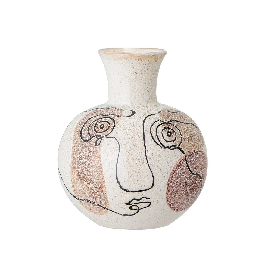 Stoneware Vase with Face