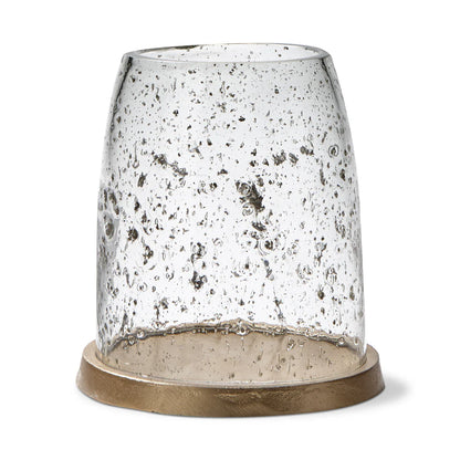 Pebble Glass & Metal Hurricane