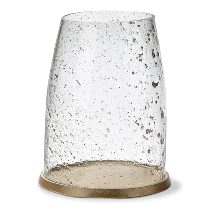 Pebble Glass & Metal Hurricane