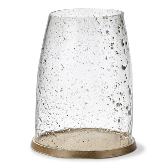Pebble Glass & Metal Hurricane