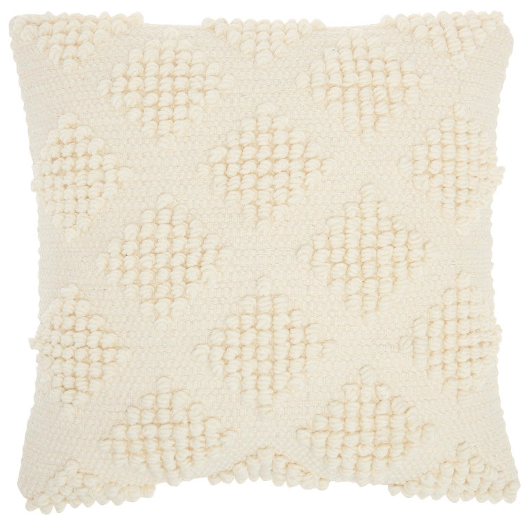 Ivory 18" X 18" Diamond Throw Pillow