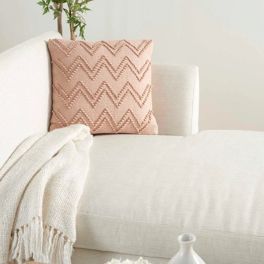 Blush 18" X 18" Chevron Throw Pillow