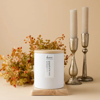 Grapefruit & Mint Soy Candle - Signature White