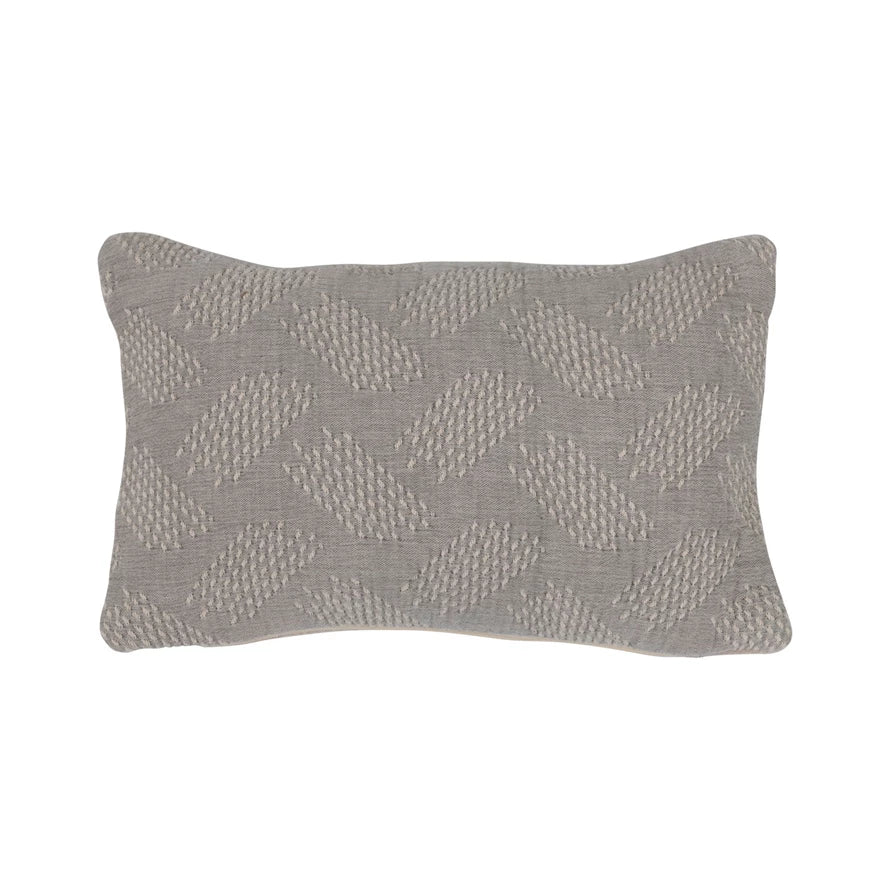 14" x 9" Woven Cotton Jacquard Lumbar Pillow