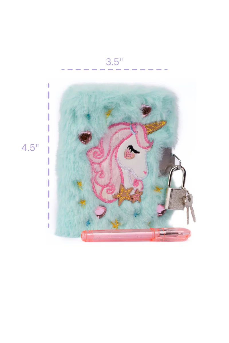 Mini Furry Journal with Lock & Pen