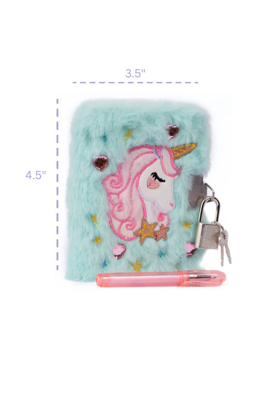 Mini Furry Journal with Lock & Pen