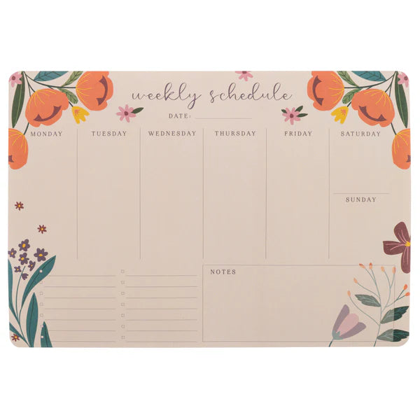 Sunset Floral Weekly Desk Pad