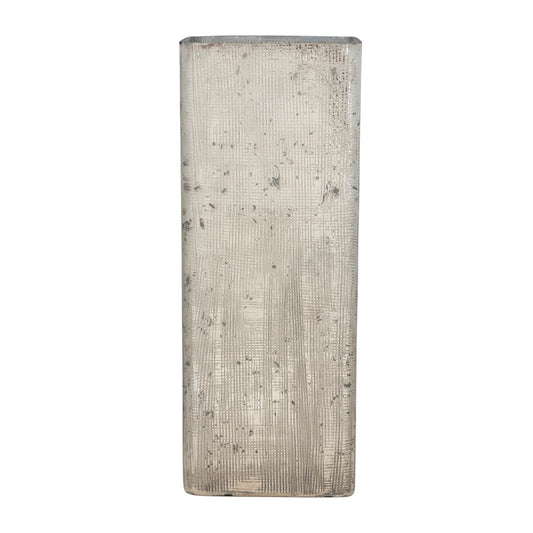 Large Mercury Glass Vase with Crosshatch Texture