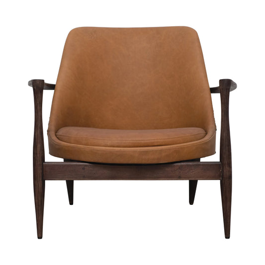 Leather Chair with Mango Wood Frame