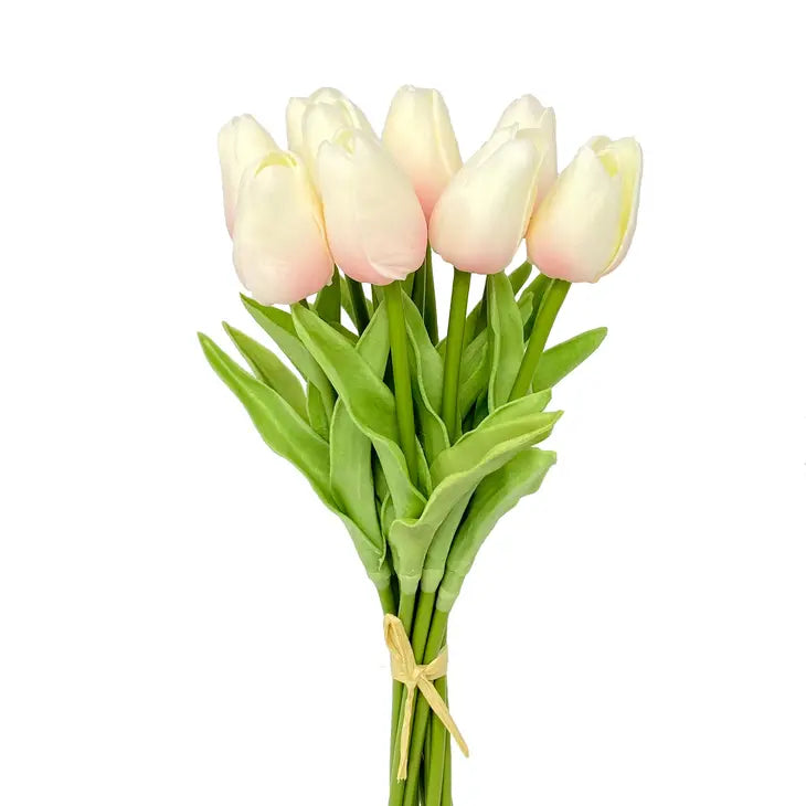 Faux Light Pink Real Touch Tulip Stems - 10