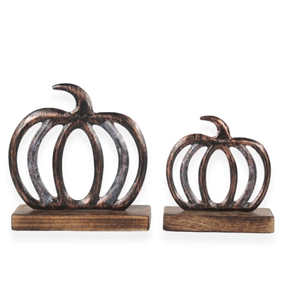 Metal Pumpkin on Stands
