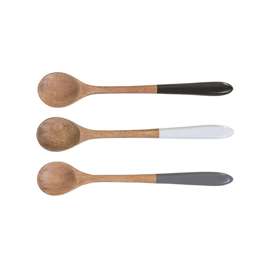 10” Mango Wood/Black Spoon