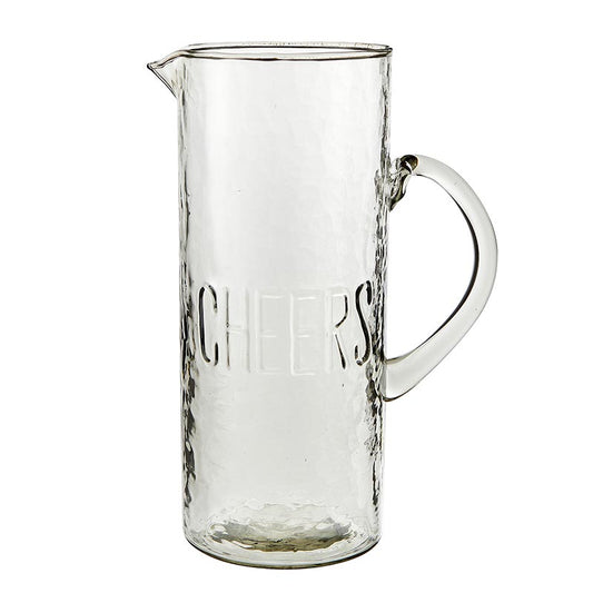 Cheers Hammered Glass Pitcher