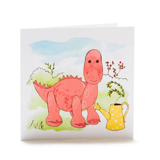 Welcome Baby Pink Diplodocus Baby Dinosaur Card