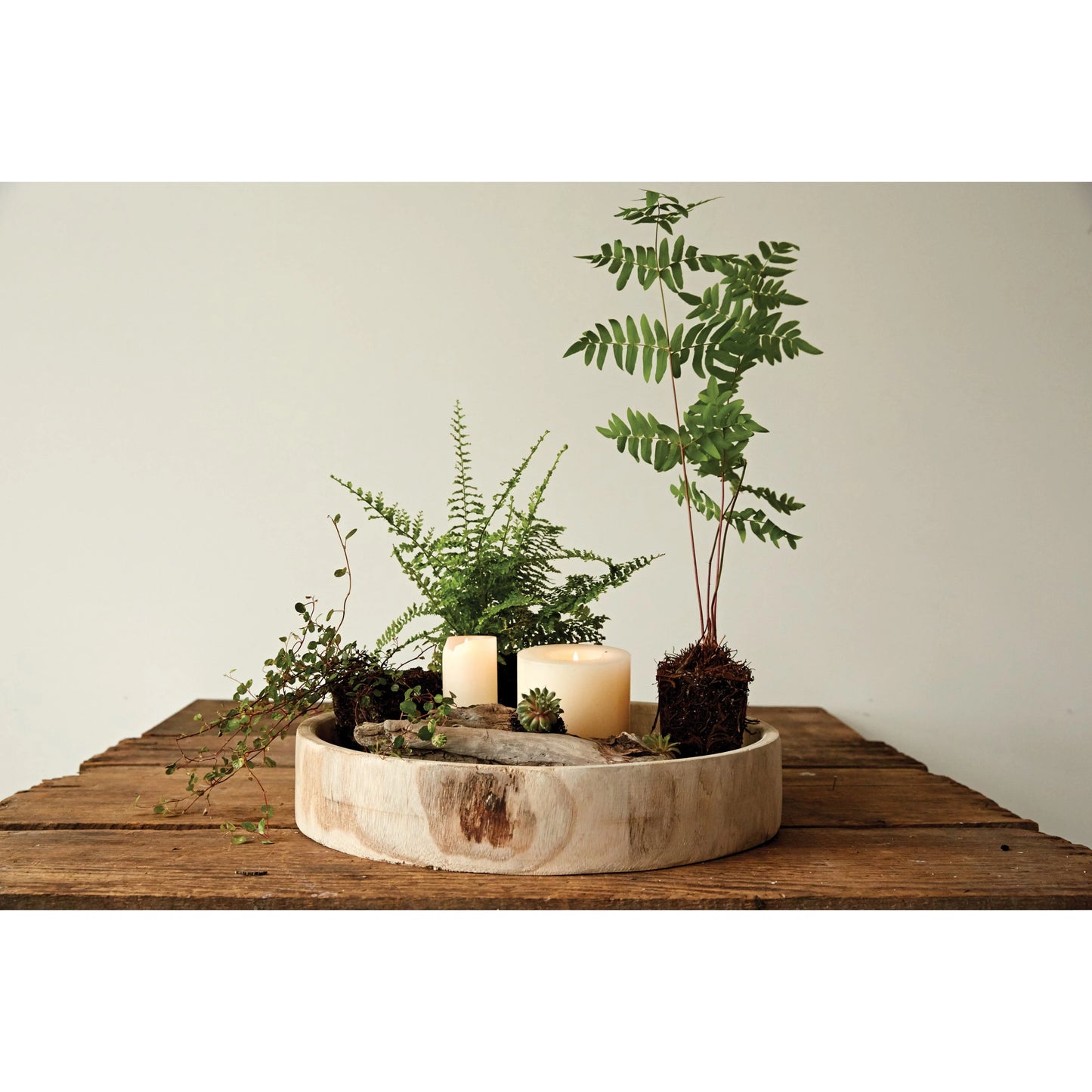 Hand-Carved Paulownia Wood Tray