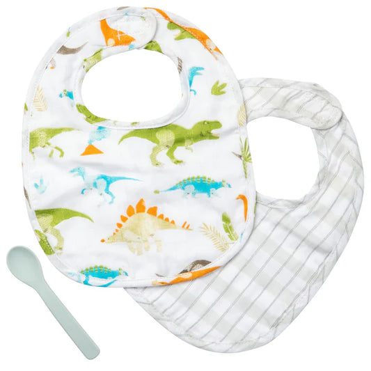 Dino Muslin Bib Set