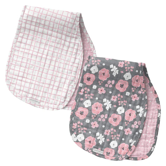 Charcoal Muslin Burp Cloth Set