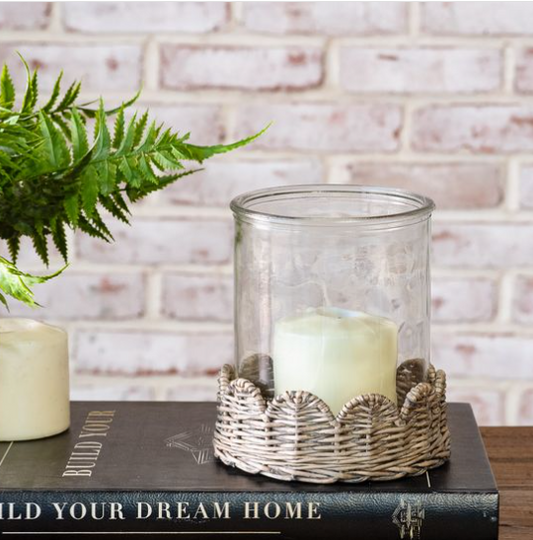 Willow Base Glass Candleholders