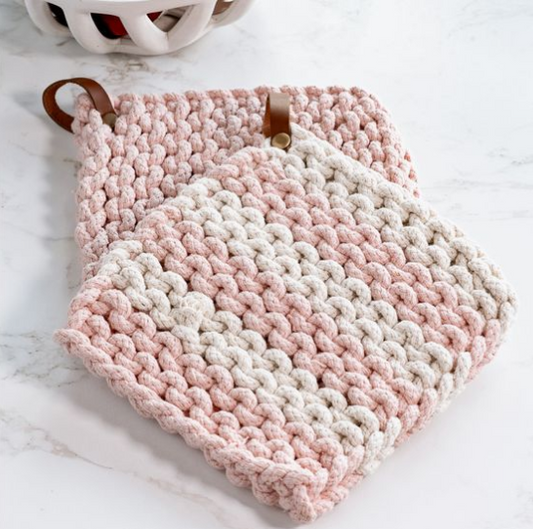 Pink Knit Potholder